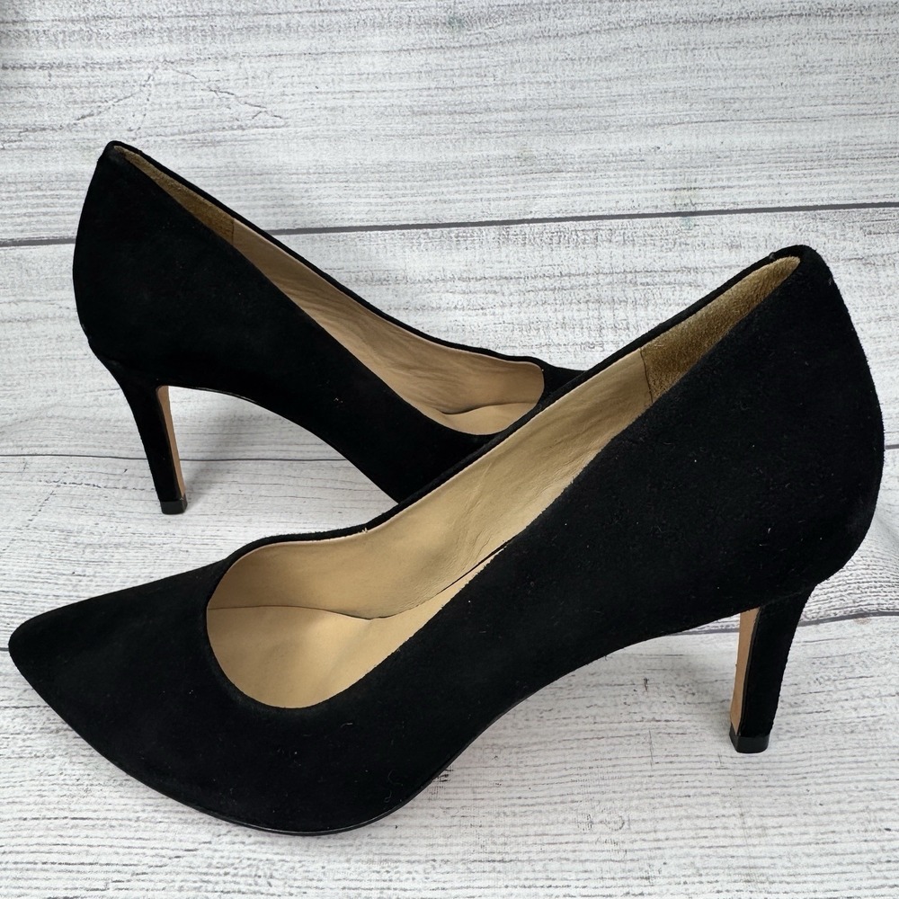 Joan Oloff Pumps‎ Heels Black Suede Size 6.5M Made in Italy